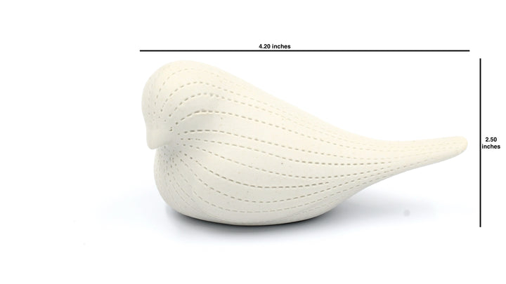 Mini Bird Snow aus handgemachter Keramik
