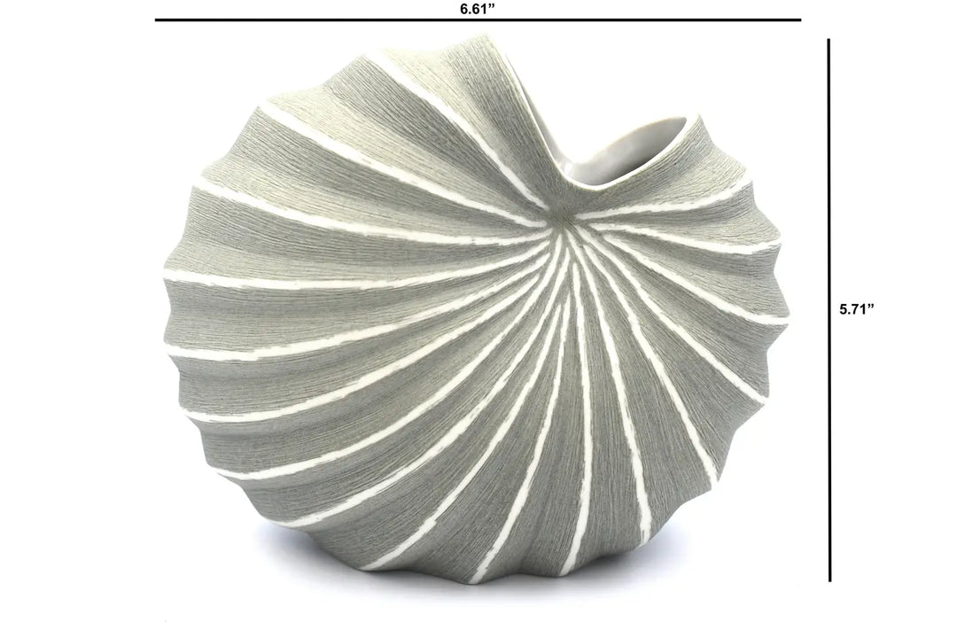 Muschel-Vase Grey aus Porzellankeramik
