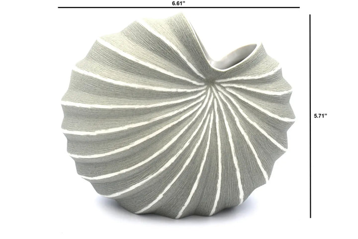 Muschel-Vase Grey aus Porzellankeramik