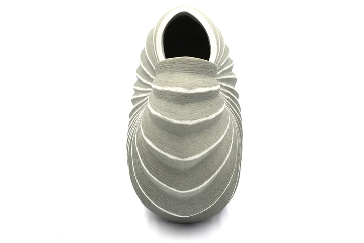 Muschel-Vase Grey aus Porzellankeramik