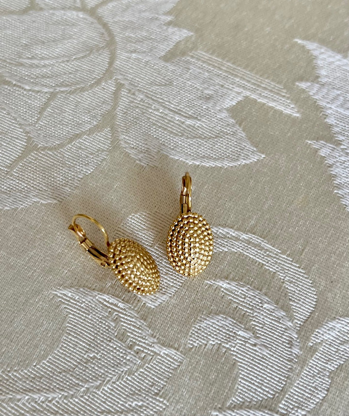 Pink Sand Oval Gold Ohrringe