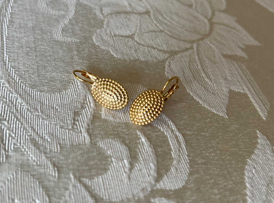 Pink Sand Oval Gold Ohrringe