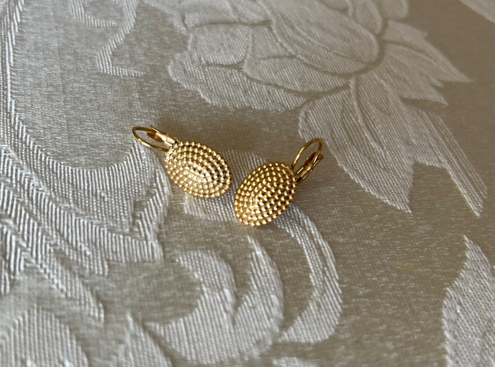 Pink Sand Oval Gold Ohrringe