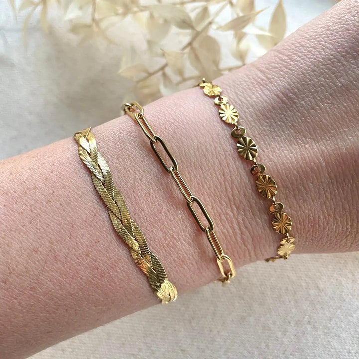 Geflochtenes Kettenarmband 18k vergoldet