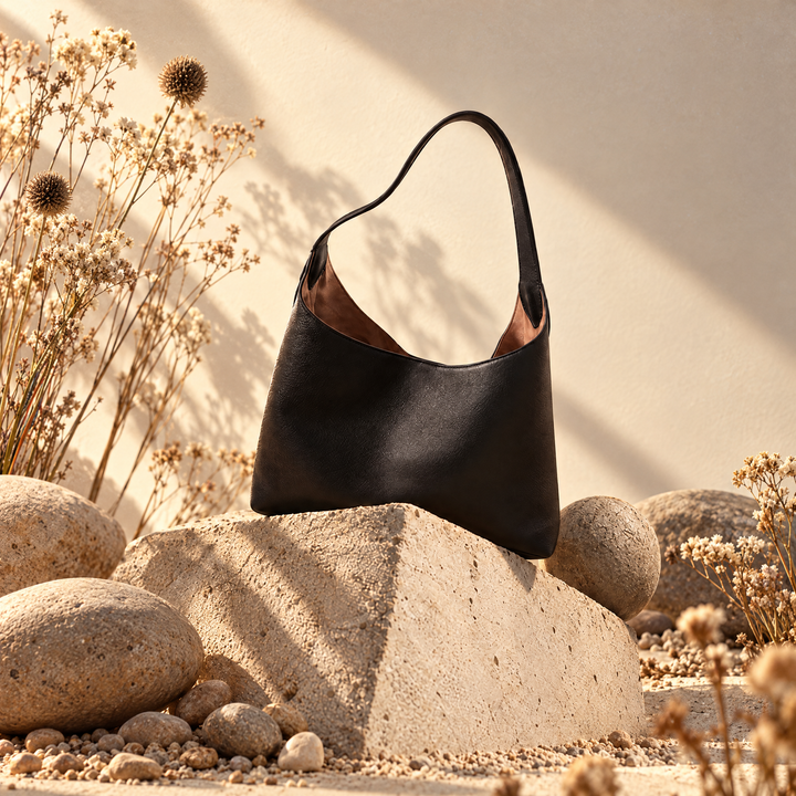 Roma Laptoptasche aus Leder Schwarz