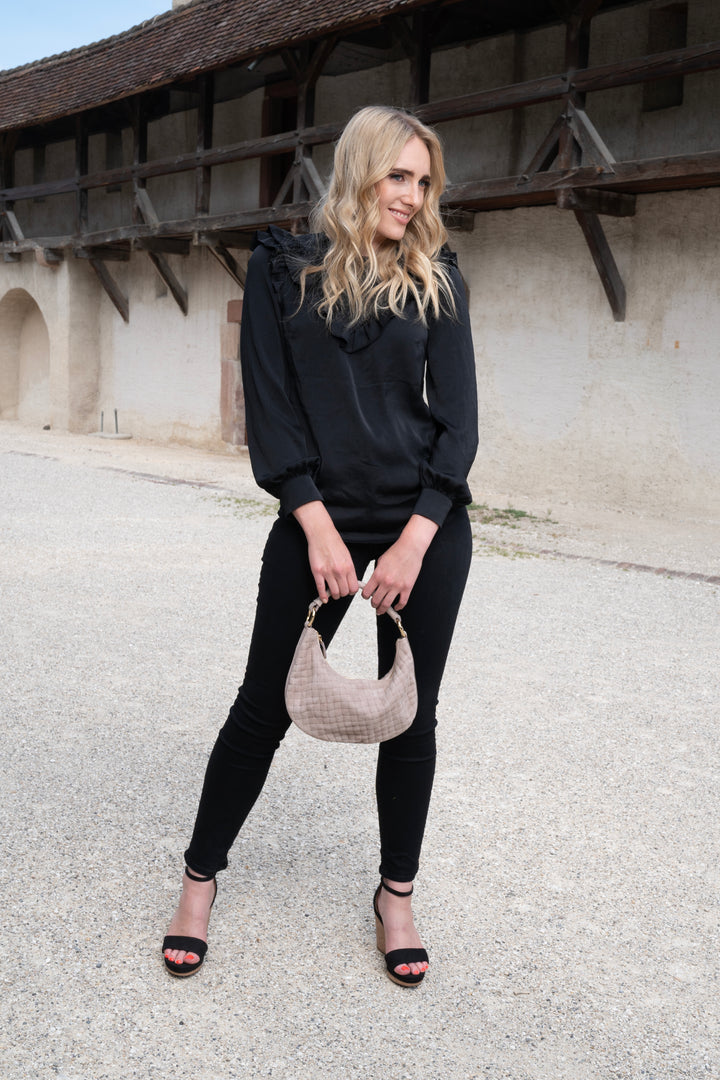Mila kleine Wildledertasche Malva