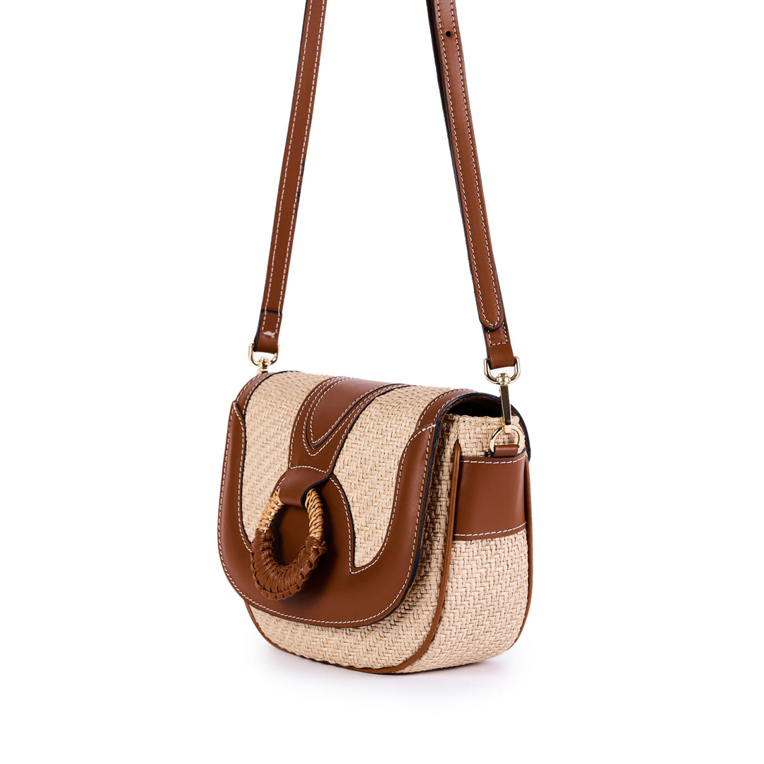 Olivia Rafia Crossbody Naturale