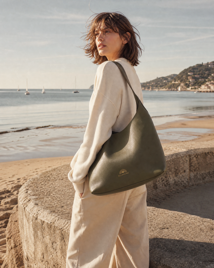 Roma Laptoptasche aus Leder Olive