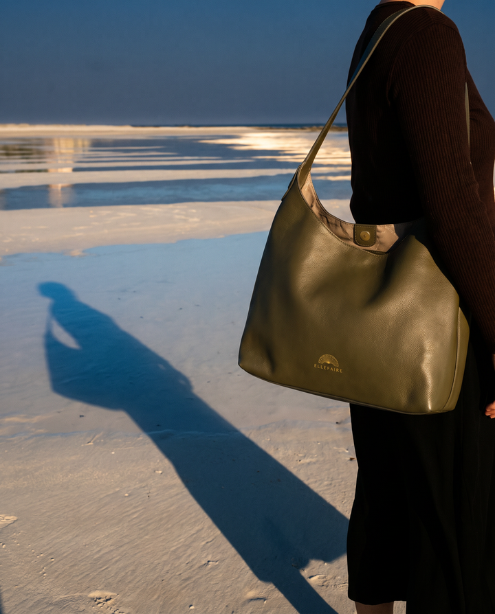 Roma Laptoptasche aus Leder Olive