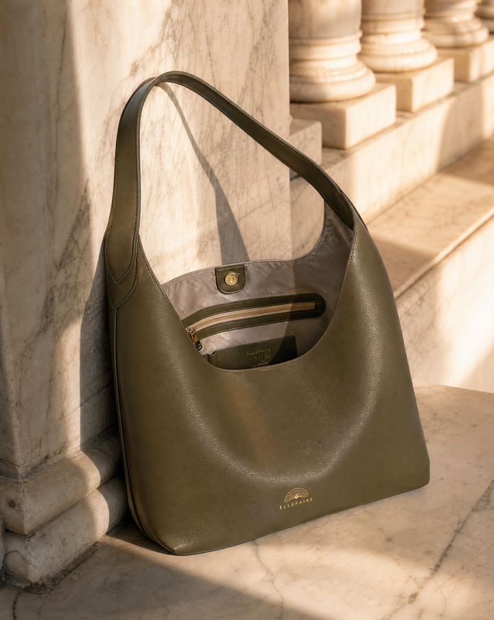 Roma Laptoptasche aus Leder Olive