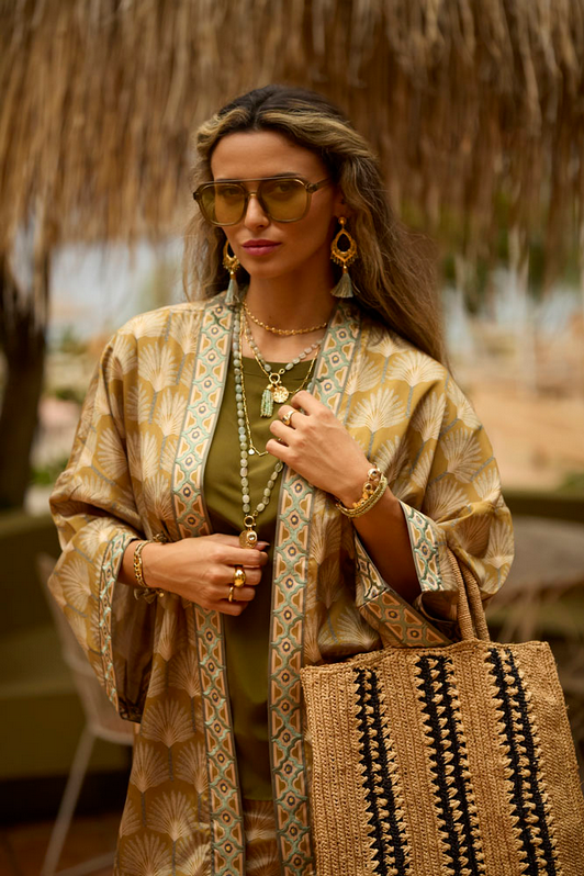 Pink Sand Kimono Grün