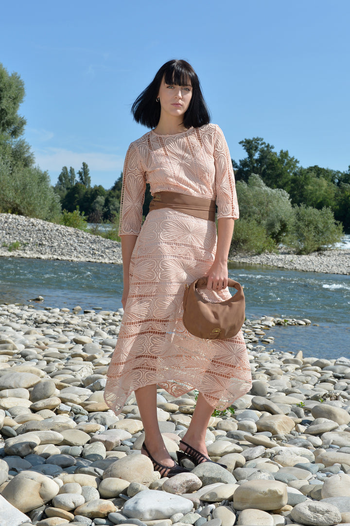 Maila Gürtel aus recyceltem veganem Material in Dark Caramel