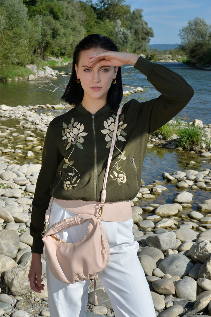 Maila Gürtel aus recyceltem veganem Material in Soft Light Rose