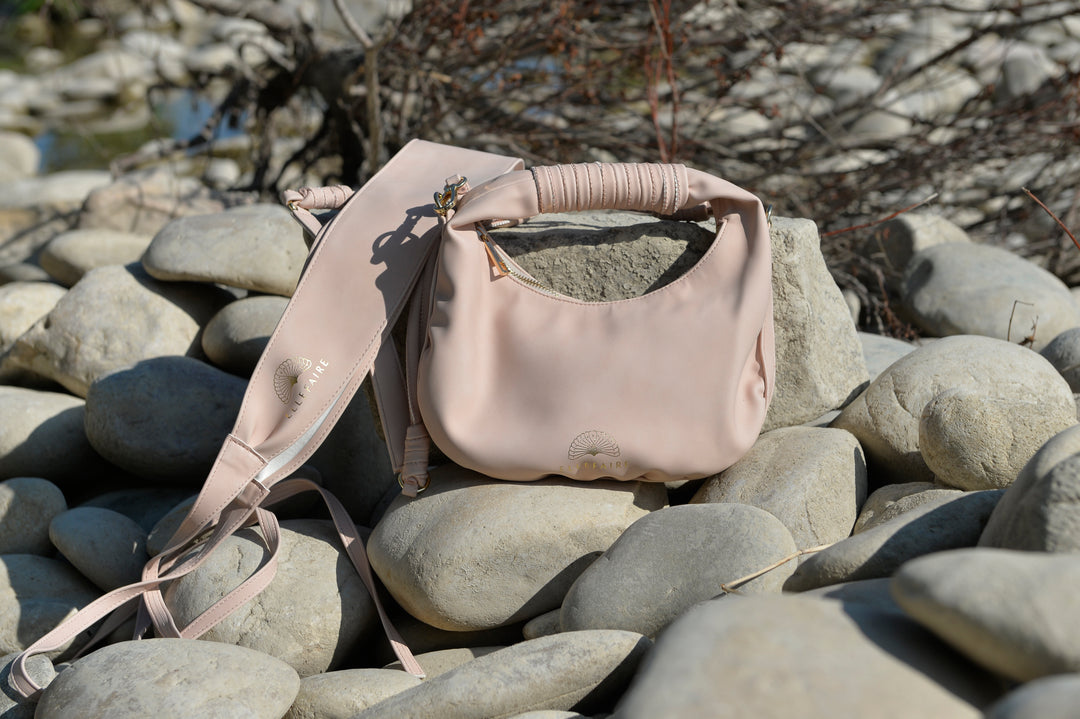 Maila Gürtel aus recyceltem veganem Material in Soft Light Rose