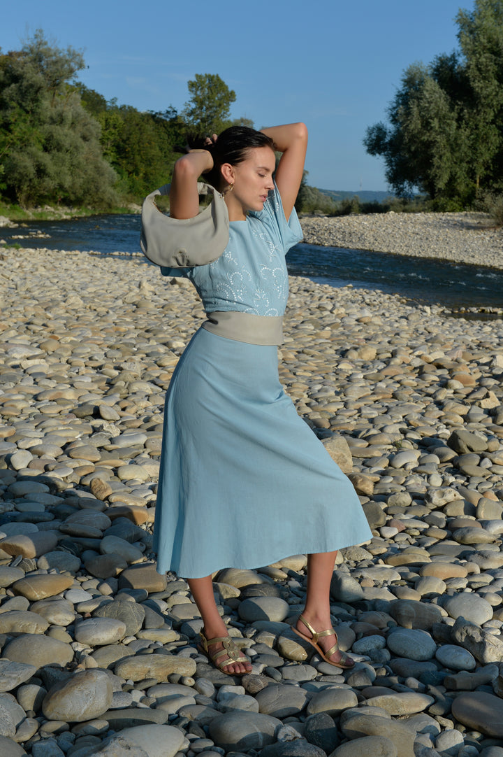 Maila Gürtel aus recyceltem veganem Material in Soft Grey