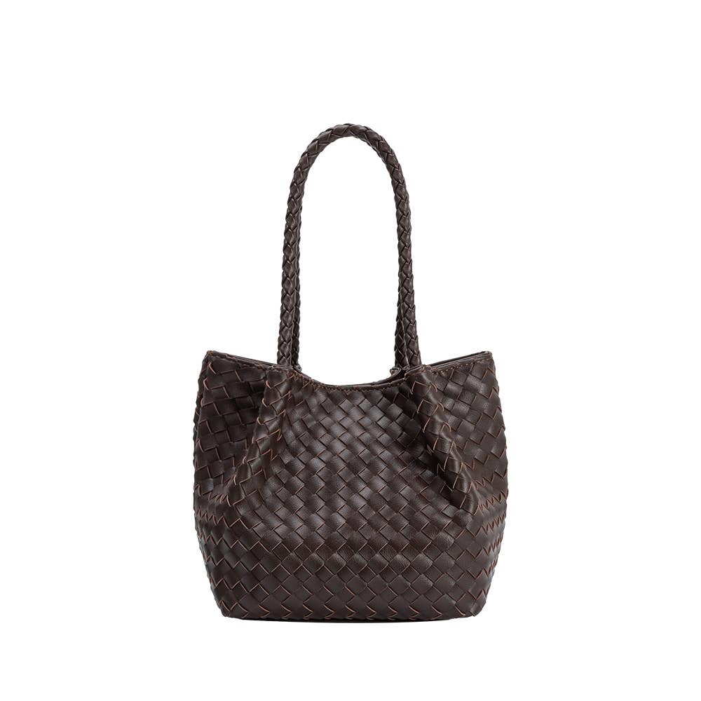 Melie Bianco Anahi Espresso Henkeltasche aus recyceltem veganem Material