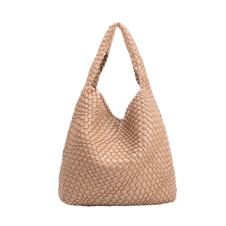 Melie Bianco Johanna große Schultertasche aus recyceltem veganem Material in Nude