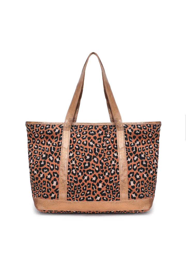 SATINE LEOPARD Bag - 4133B: Camel