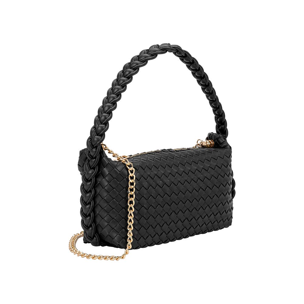 Melie Bianco Alma Black Henkeltasche aus recyceltem, veganem Material