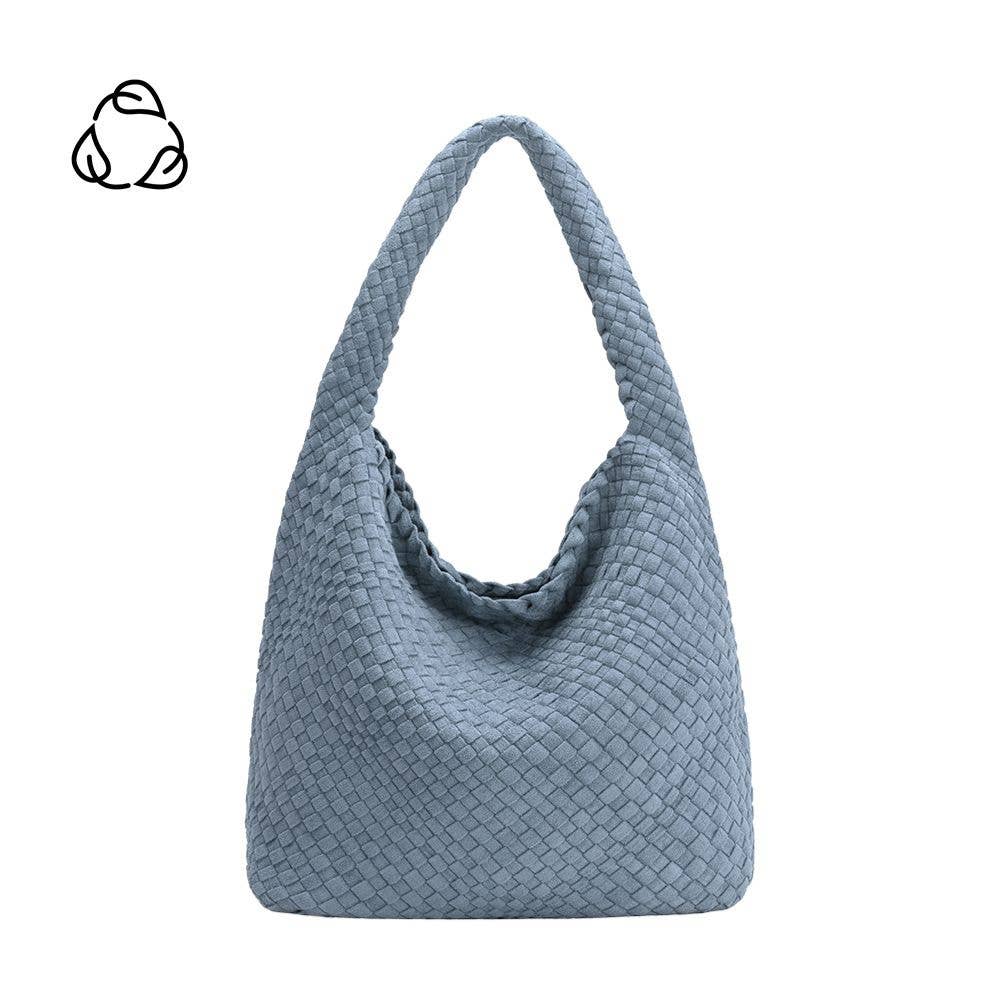 Melie Bianco Johanna große Schultertasche aus recyceltem veganem Wildlederimitat in Chambry