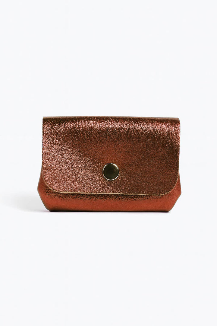 Leni small leather wallet bronze