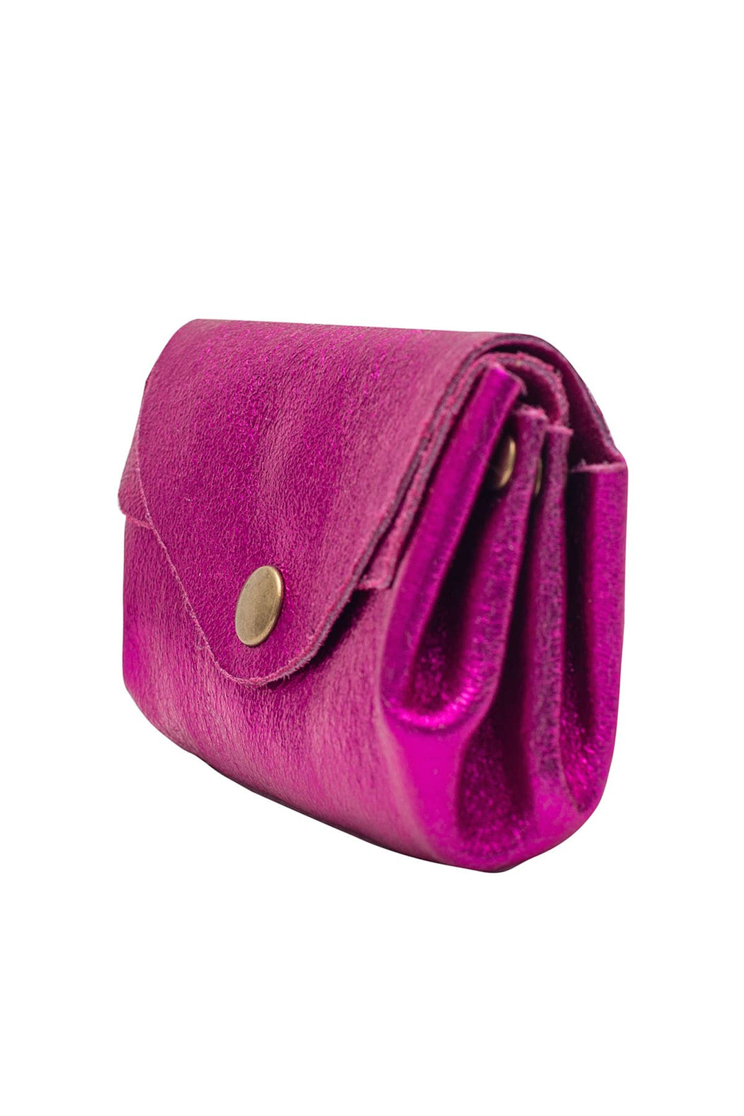 Suzie kleine Leder-Geldbörse Fuchsia Metall