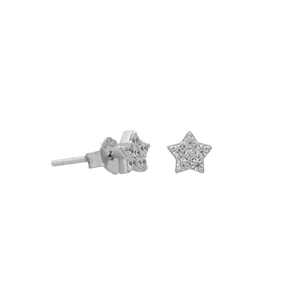 Mini star stud earrings in silver
