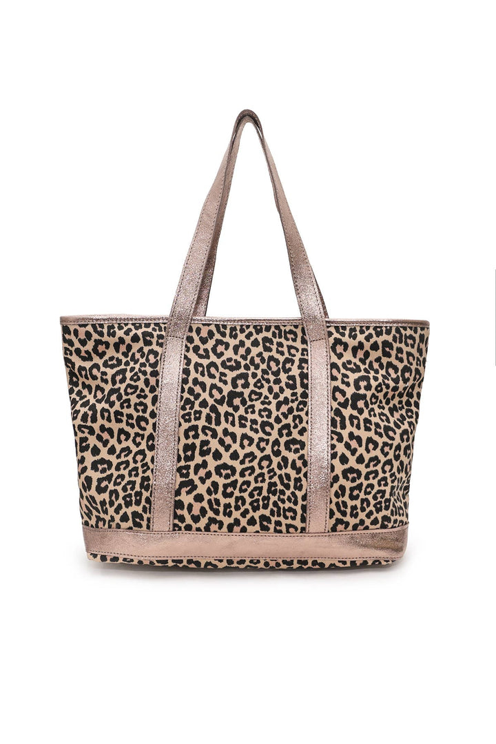SATINE LEOPARD Bag - 4133B: Taupe