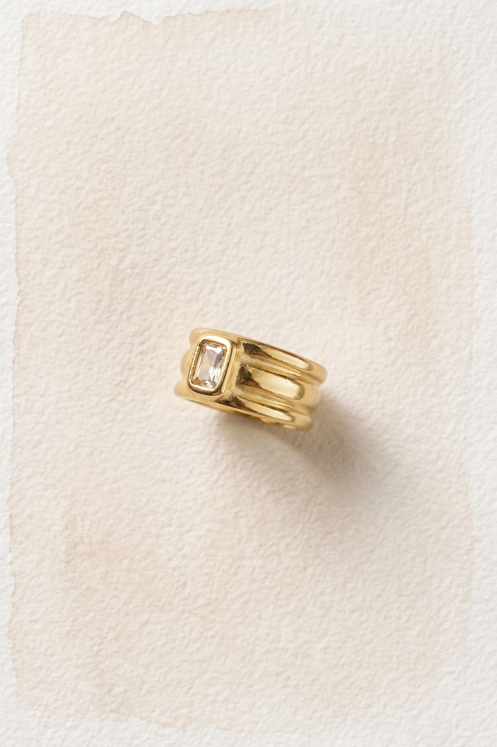 Statement-Ring mit Zirkonia