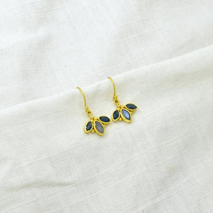 Mina Ohrstecker Gold Silber 925 - Labradorit & Iolith