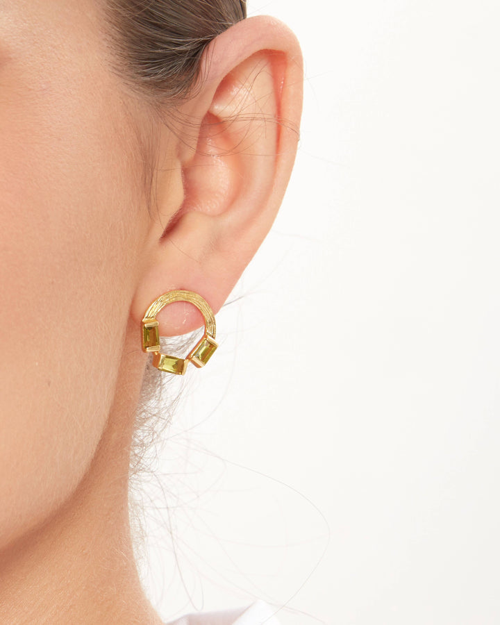 Kendall Ohrstecker Gold - Grüner Turmalin