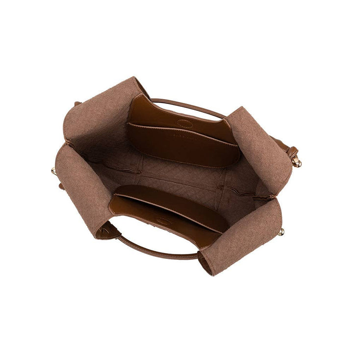 Melie Bianco Tracy vegan shoulder bag made from recycled material in chocolate