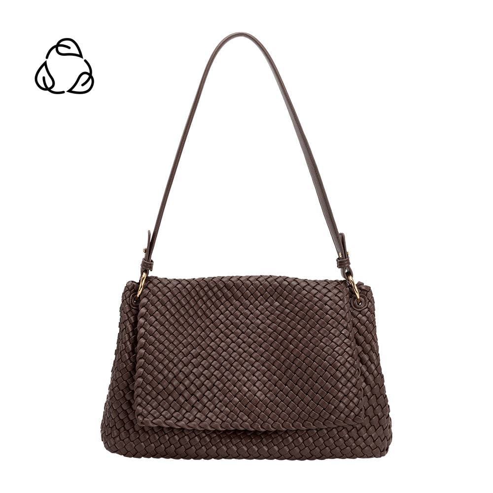 Melie Bianco Natalia Espresso recycelte vegane Schultertasche