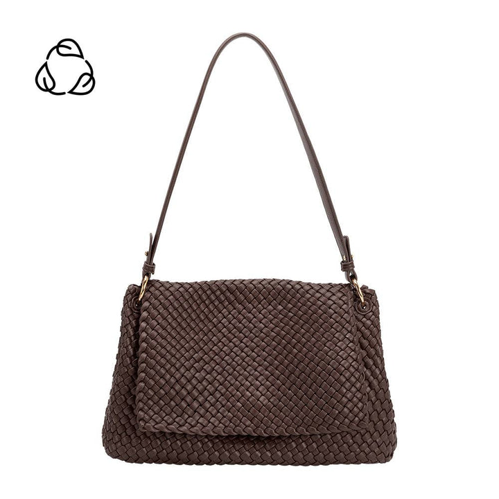 Melie Bianco Natalia Espresso recycelte vegane Schultertasche