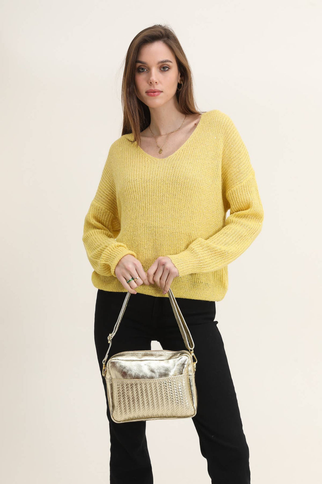 Tea Ledertasche Silber