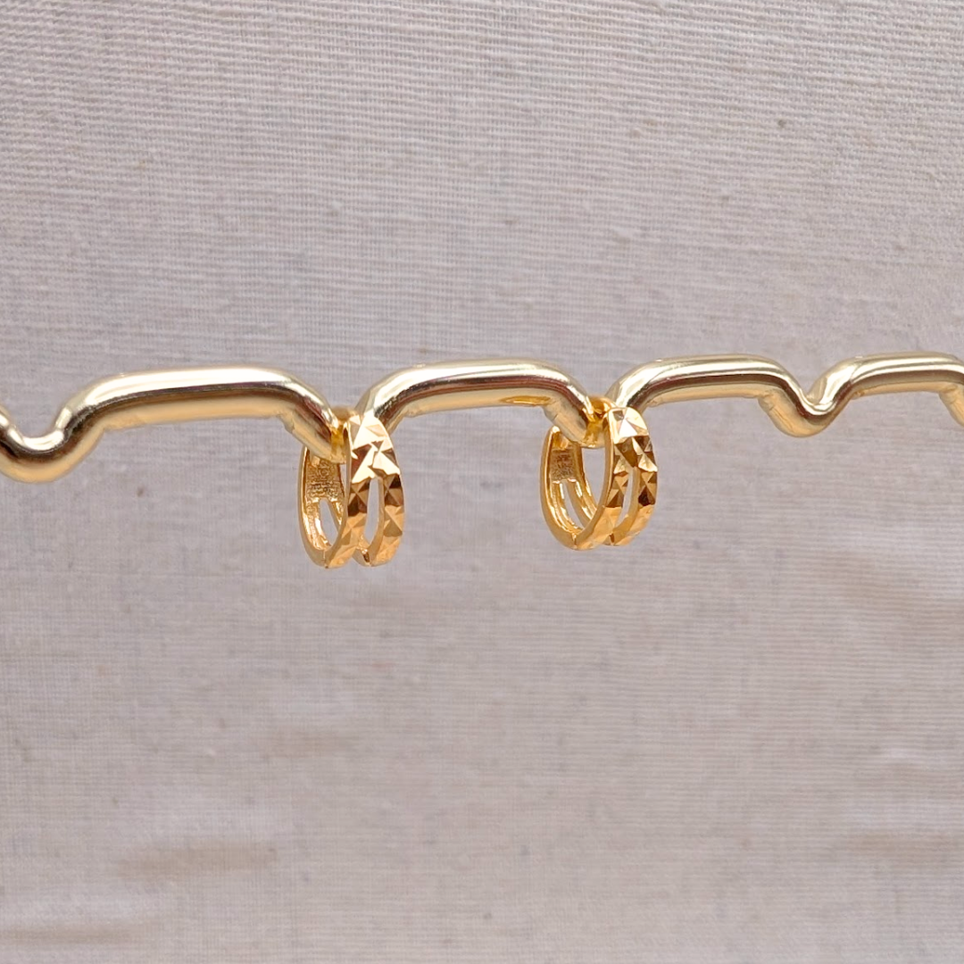 Gold Duo Facettierte Huggies