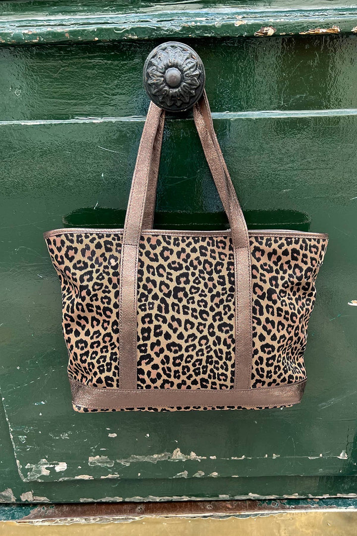 SATINE LEOPARD Bag - 4133B: Taupe