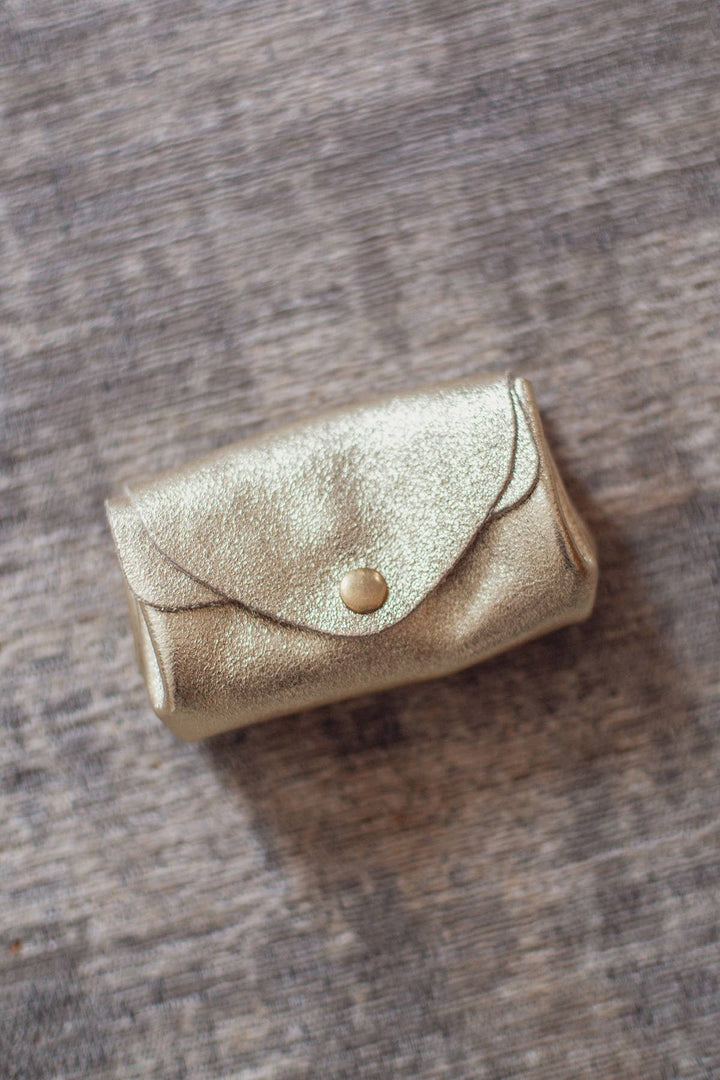 Suzie kleine Leder-Geldbörse Gold