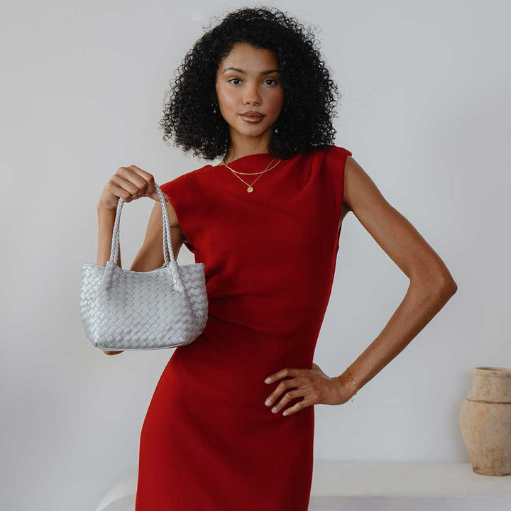 Melie Bianco Anahi Espresso Henkeltasche aus recyceltem veganem Material