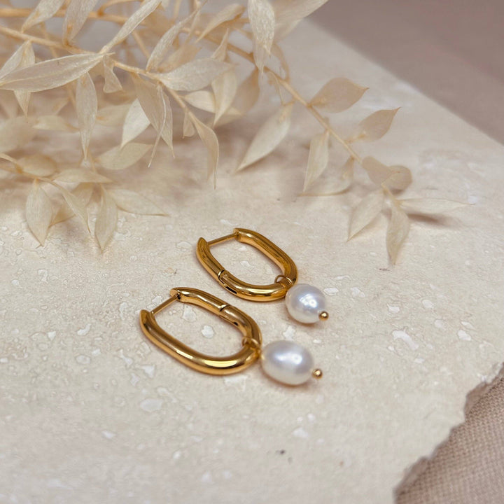 Everyday Pearl Drop Hoops