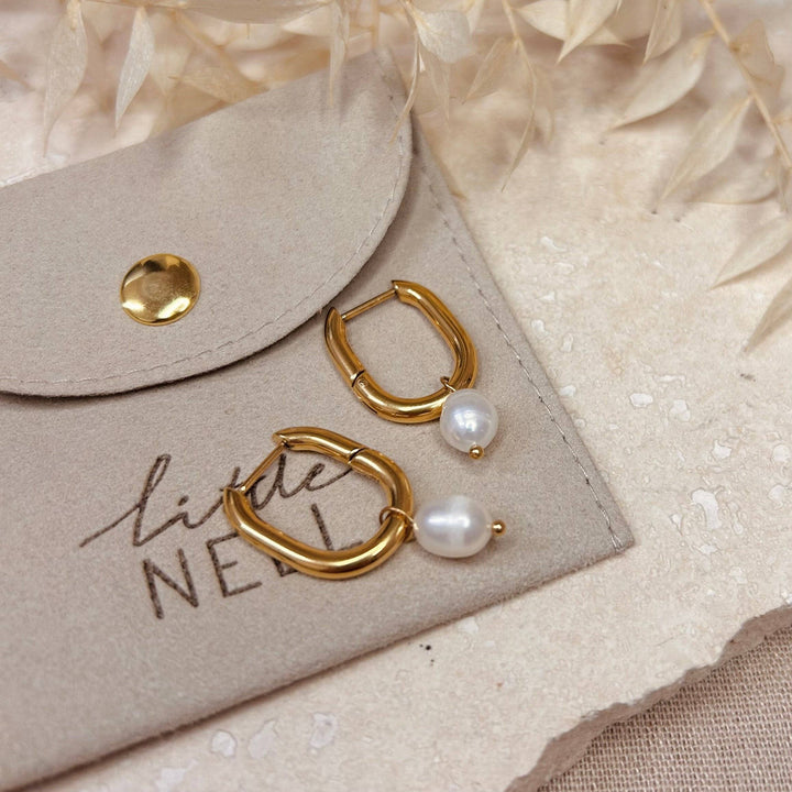 Everyday Pearl Drop Hoops
