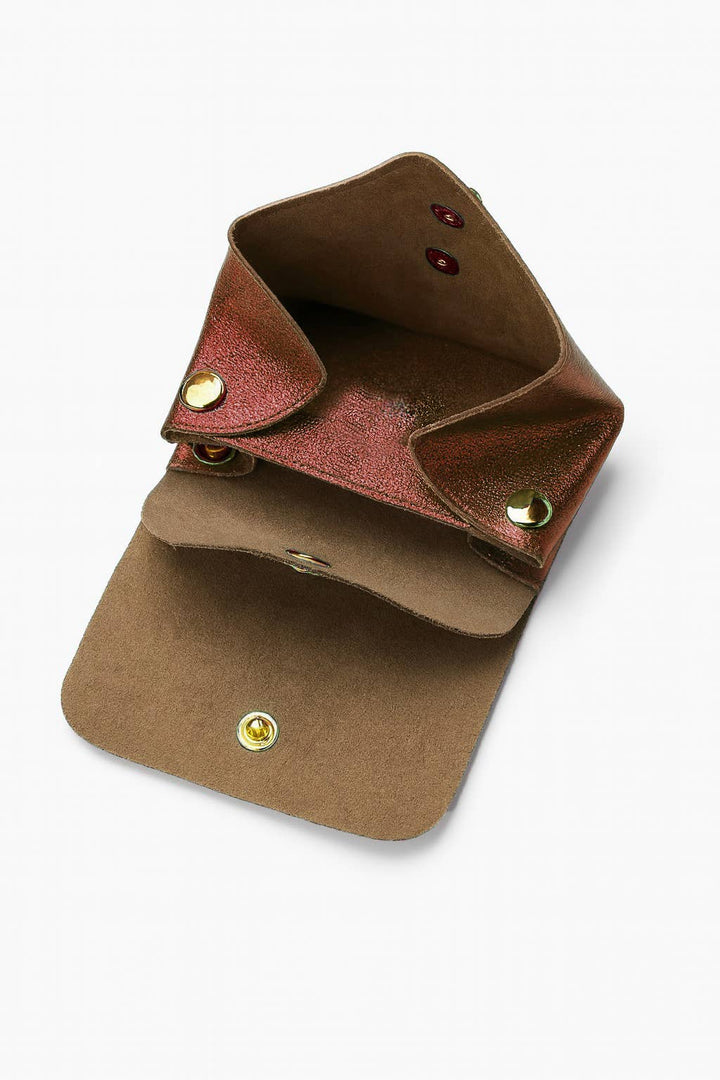 Leni small leather wallet bronze