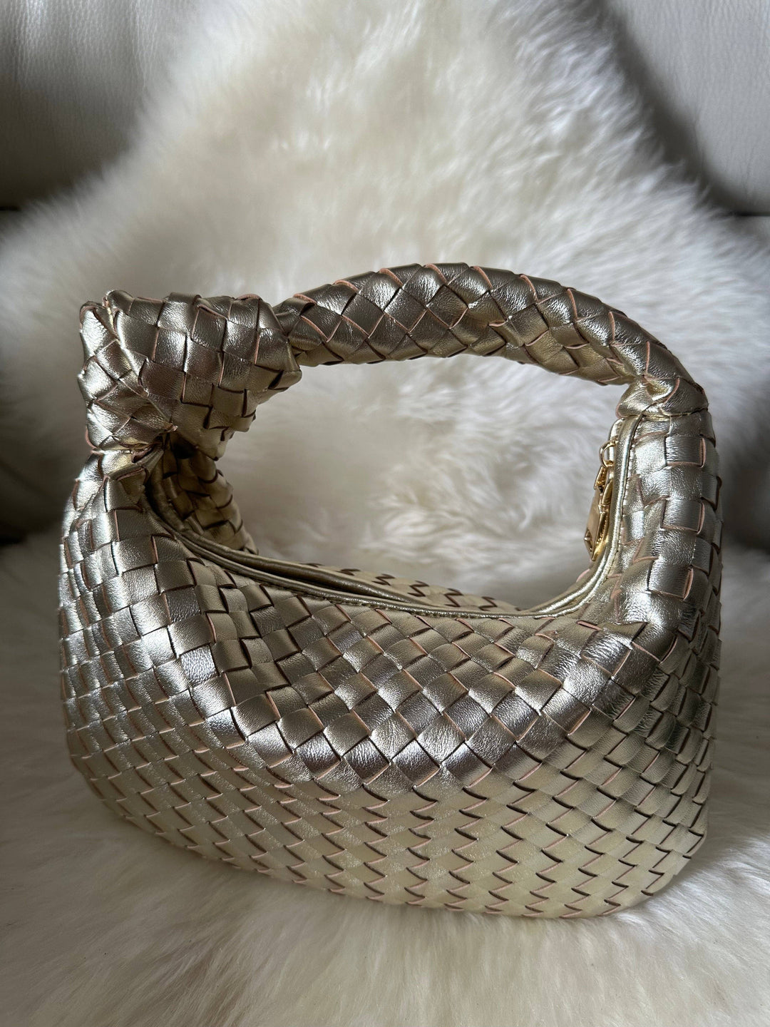 Jolina Mini Lederhandtasche Gold