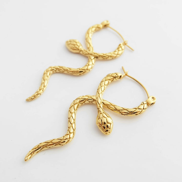 Snake hoop earrings