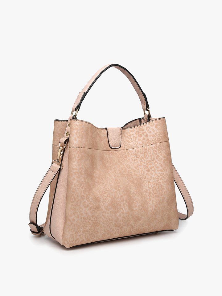 Tati Cheetah vegane Handtasche in Pfirsich-Beige