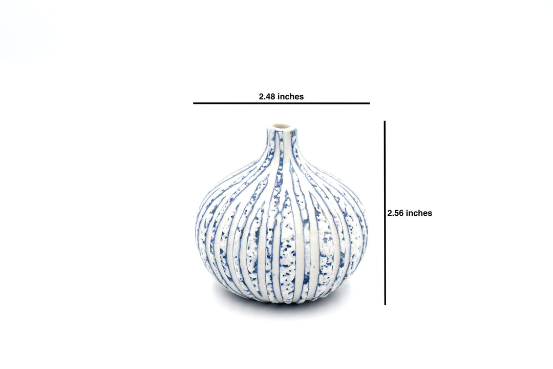 Mini Blue Water Knospenvase aus Porzellankeramik