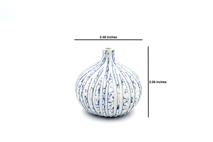 Mini Blue Water Knospenvase aus Porzellankeramik