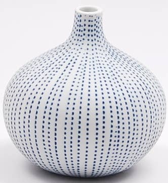 Small Blue Dots Knospenvase aus Porzellankeramik