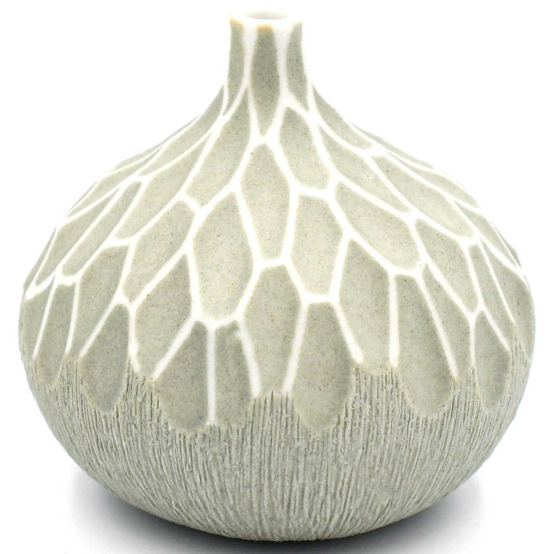 Mini Light Grey Knospenvase aus Porzellankeramik
